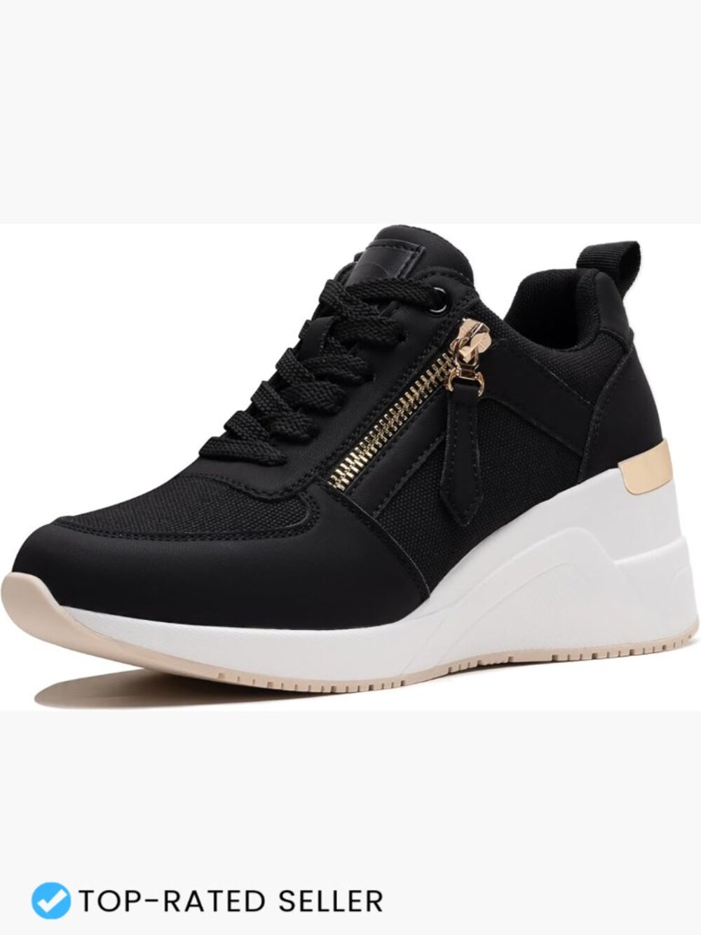 Wedge Heel Platform Sneakers Breathable Cushioned Comfortable Tennis Shoes